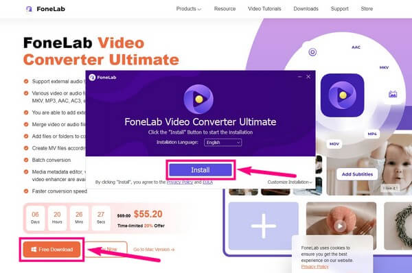 Baixe o FoneLab Video Converter Ultimate