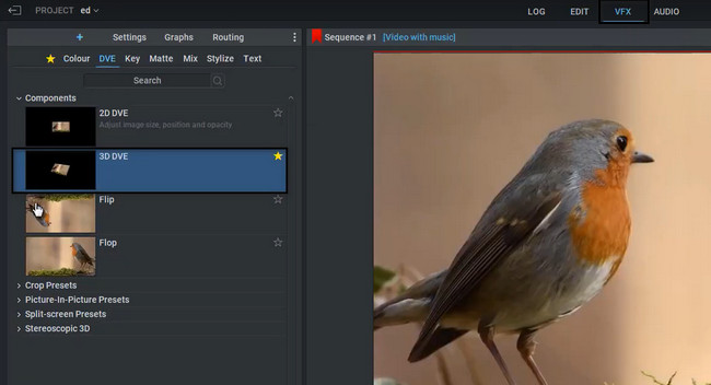 Choose the VFX button