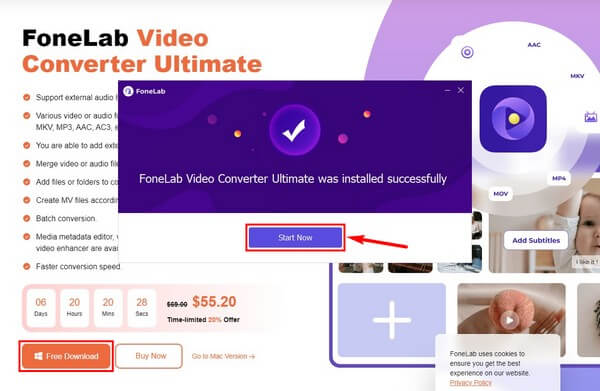 Press the Free Download tab