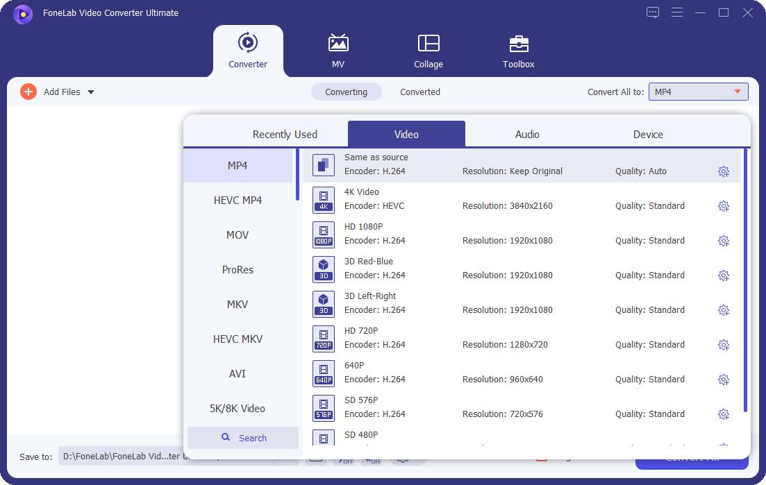 selezionare M4R come formato di output