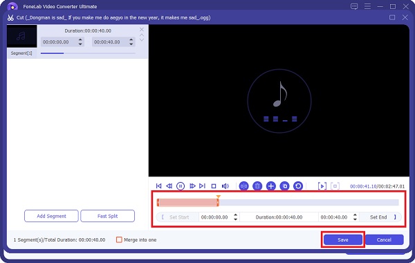 impostare una durata di 40 secondi