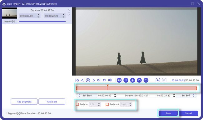 see the Set Start and Set End