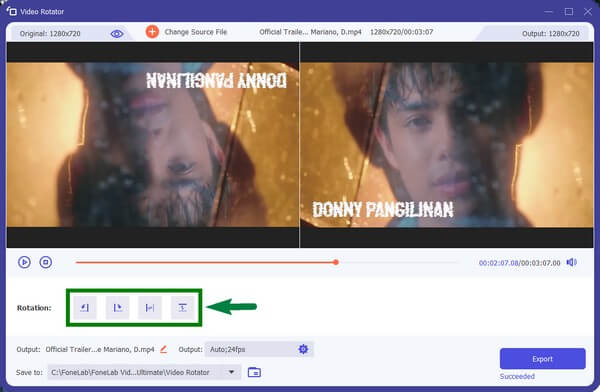 The steps to rotate a video with this program