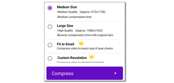 Tap Compress Button