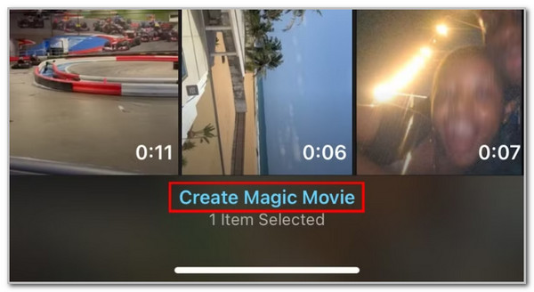 Tap Create Magic Movie Button