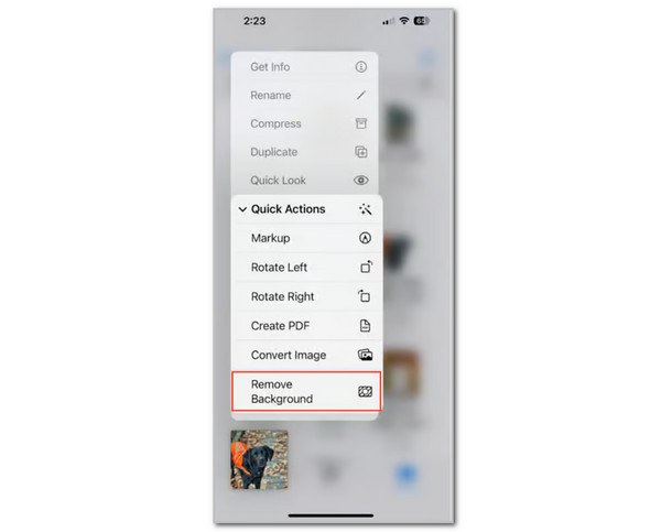 Tap Remove Background Button