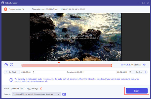 export the video