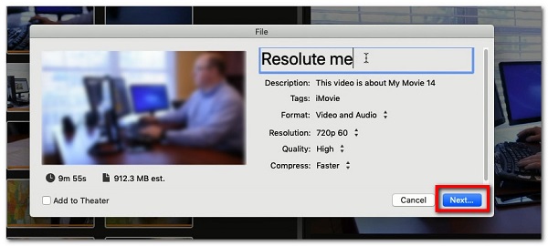 imovie next button