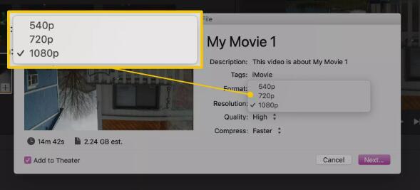 imovie resolution