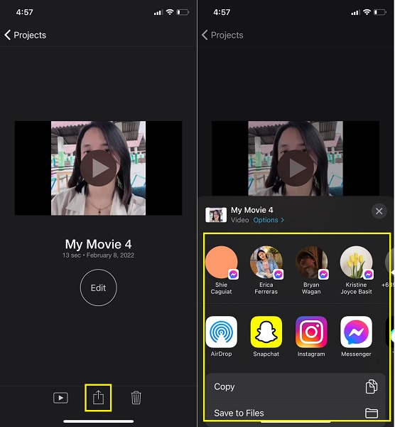tap the Share icon