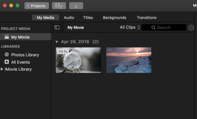 import media imovie