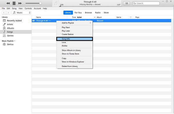 Get Info or Song Info
