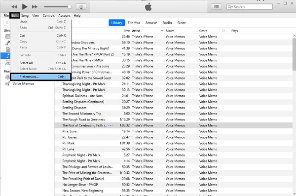 προτιμήσεις iTunes