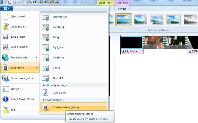 movie maker timeline