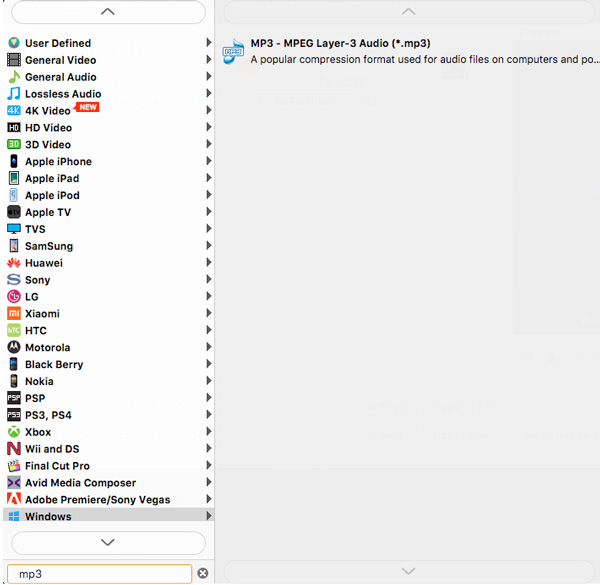 mp3 çıkış formatı