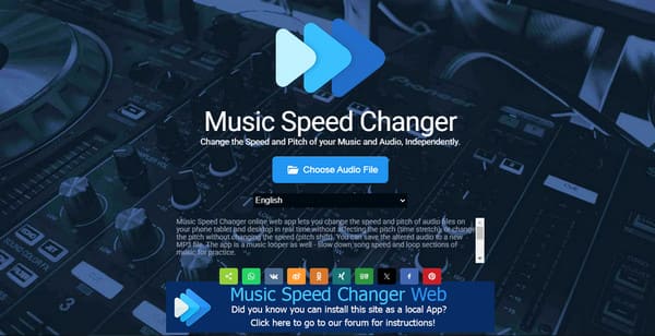 Music Speed Changer Web App