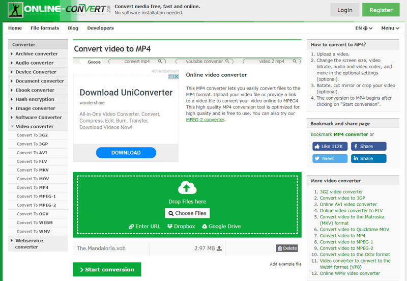 Free vob to mp4 converter software