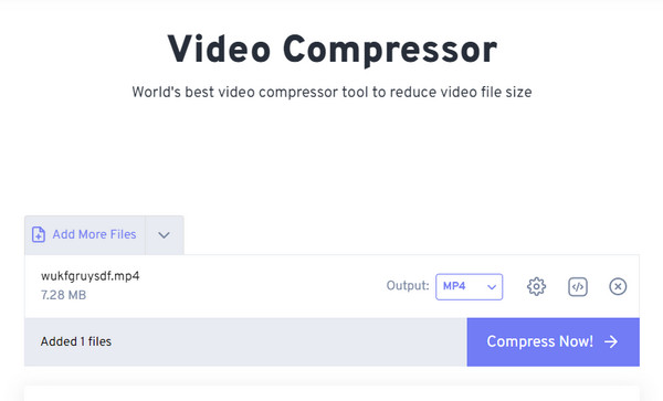 reduce mp4 size via freeconvert video compressor