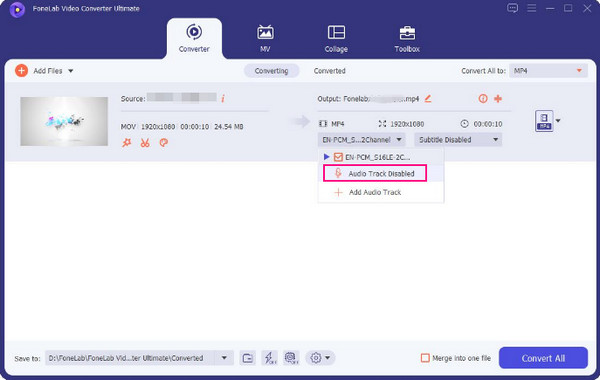 Hit Audio Track Disabled