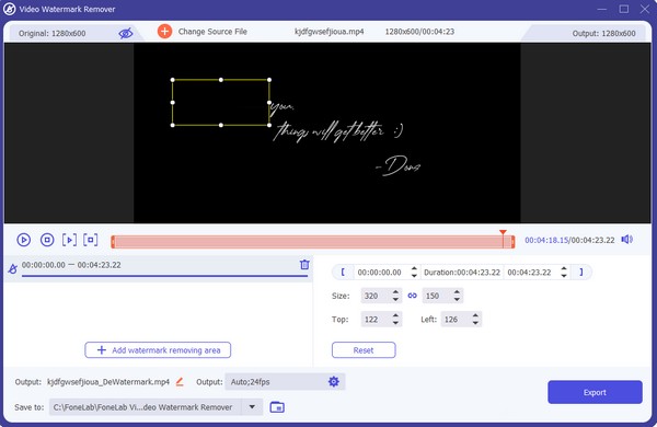 Hit Add Watermark Removing Area