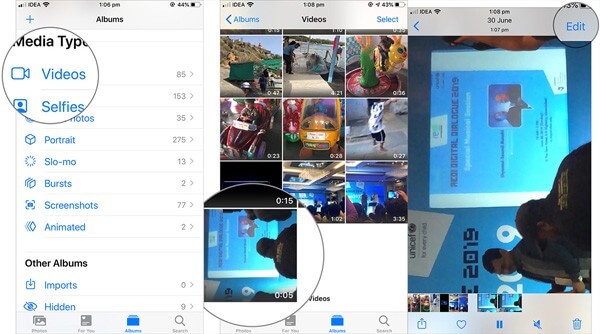 Tap the Edit tab