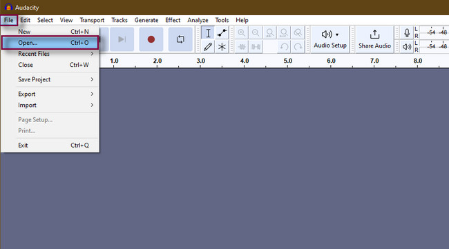 click the File button