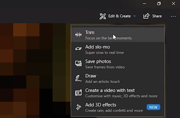 trim video with photos