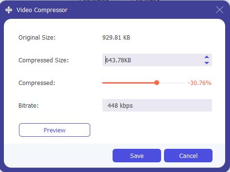 adjust the compressed size