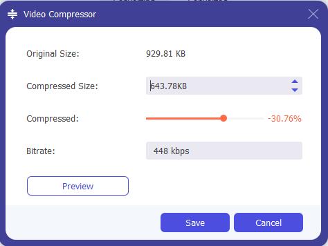 ajuster la taille compressée