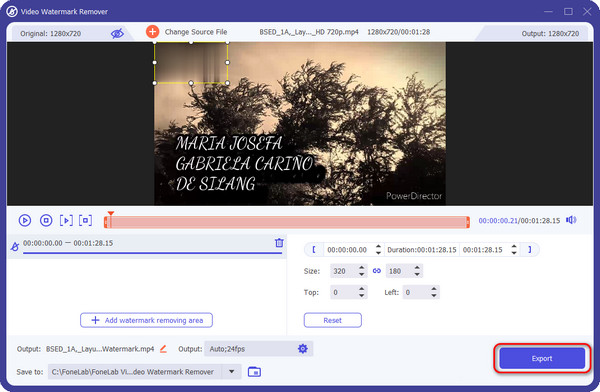 export the video