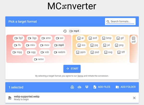 Mconverter WebP to MP4