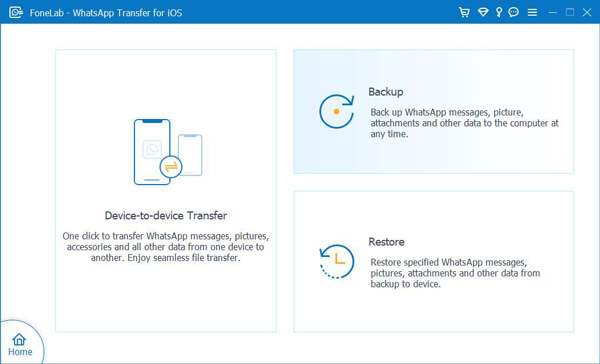 escolha o modo de backup