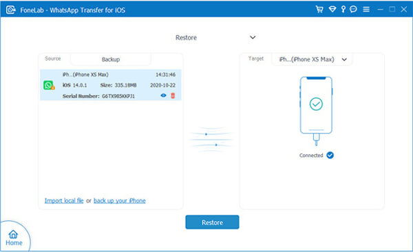 importer whatsapp backup