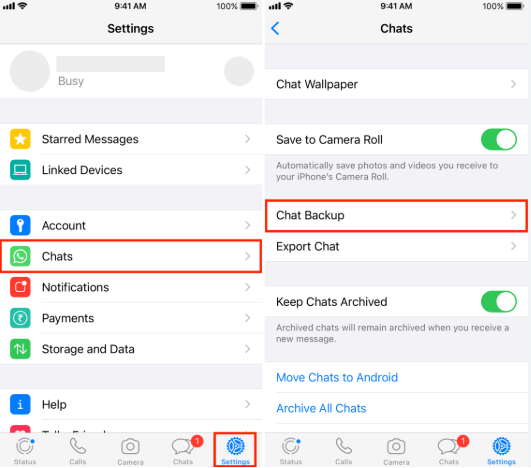 Sicherung WhatsApp