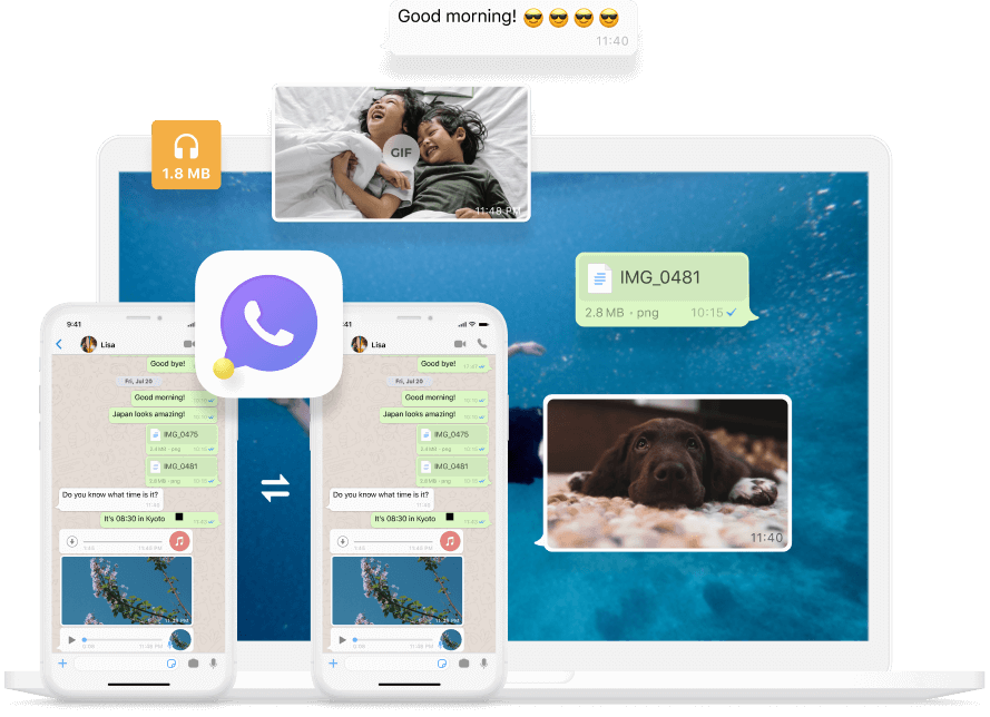 Transfert Whatsapp pour bannière de bureau iOS